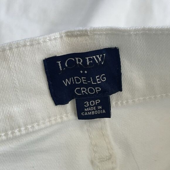 J.Crew Petite Wide-leg Jean in All-day Stretch Size 30P Seashell White NEW BR052 - Picture 7 of 13